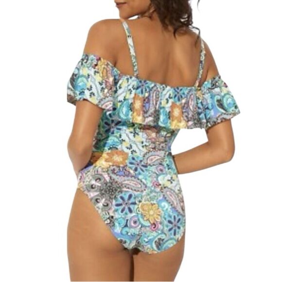 Bleu Rod Beattie Let Loose! Off The Shoulder Banded Mio One Piece Swimsuit - Picture 3 of 10